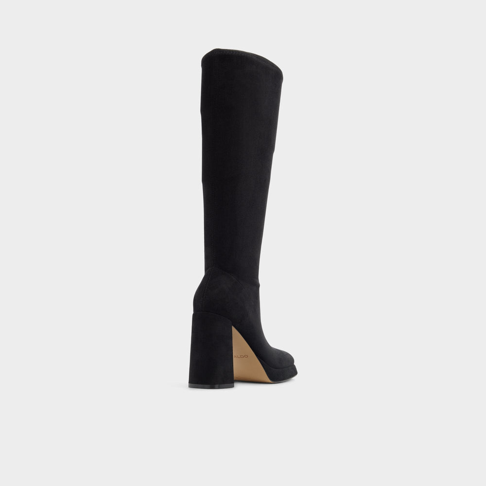 Gisselle in Black - Knee-high boot, Platform