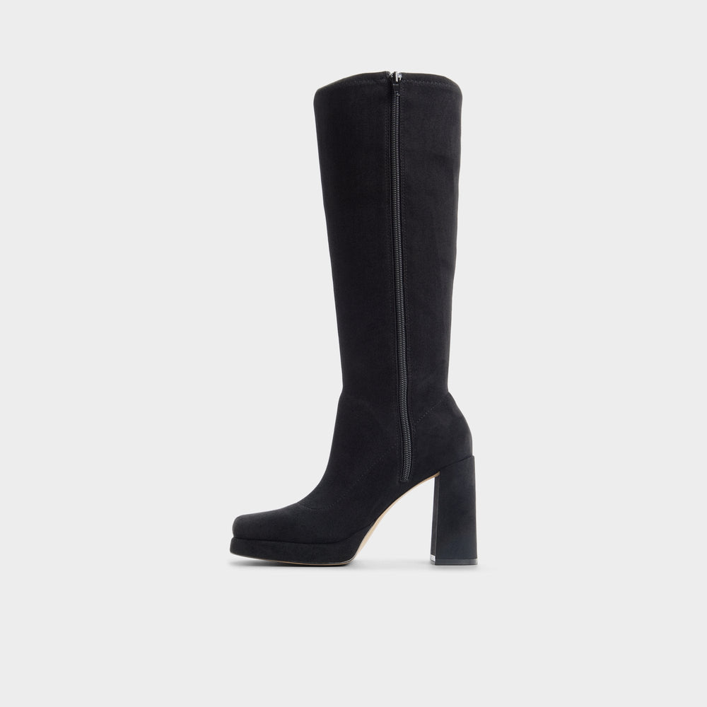 Gisselle in Black - Knee-high boot, Platform