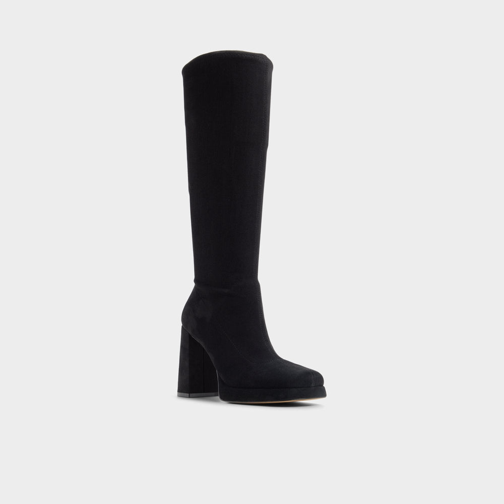 Gisselle in Black - Knee-high boot, Platform