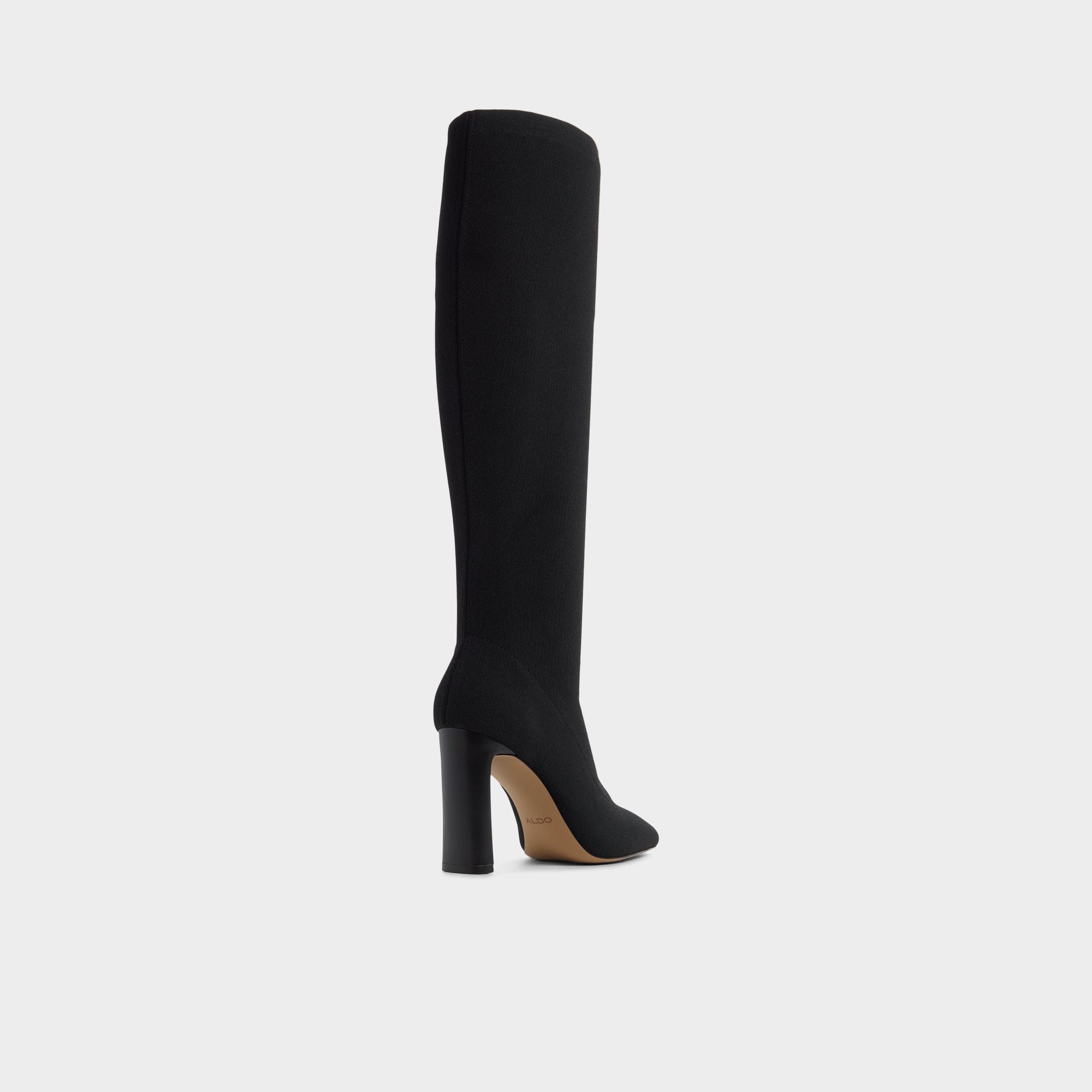 Lennora in Black - Knee-high boot, Stiletto heel
