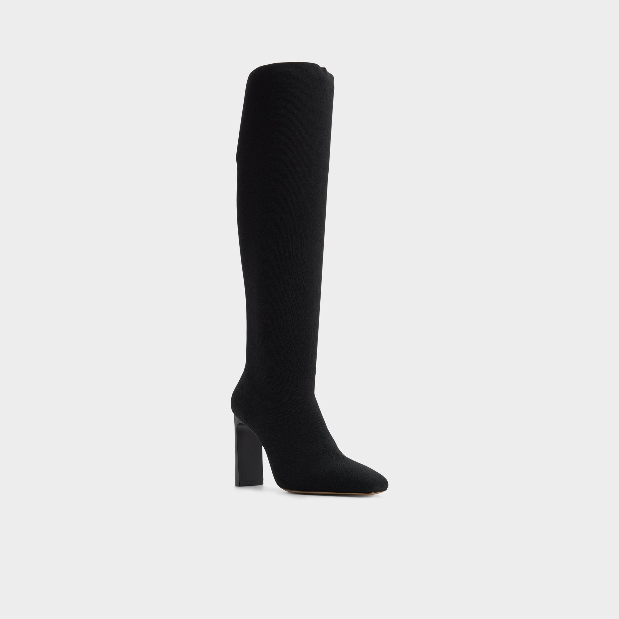 Lennora in Black - Knee-high boot, Stiletto heel
