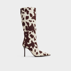 Re in Emma Open Brown - Knee-high boot, Stiletto heel