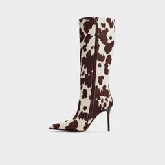 Re in Emma Open Brown - Knee-high boot, Stiletto heel