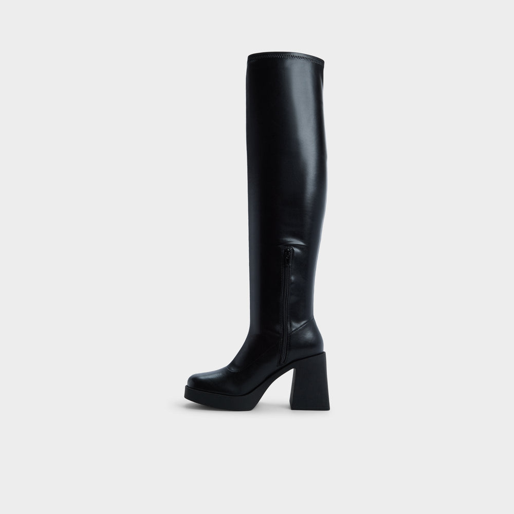 Maritza in Black - Over-the-knee boot, Platform