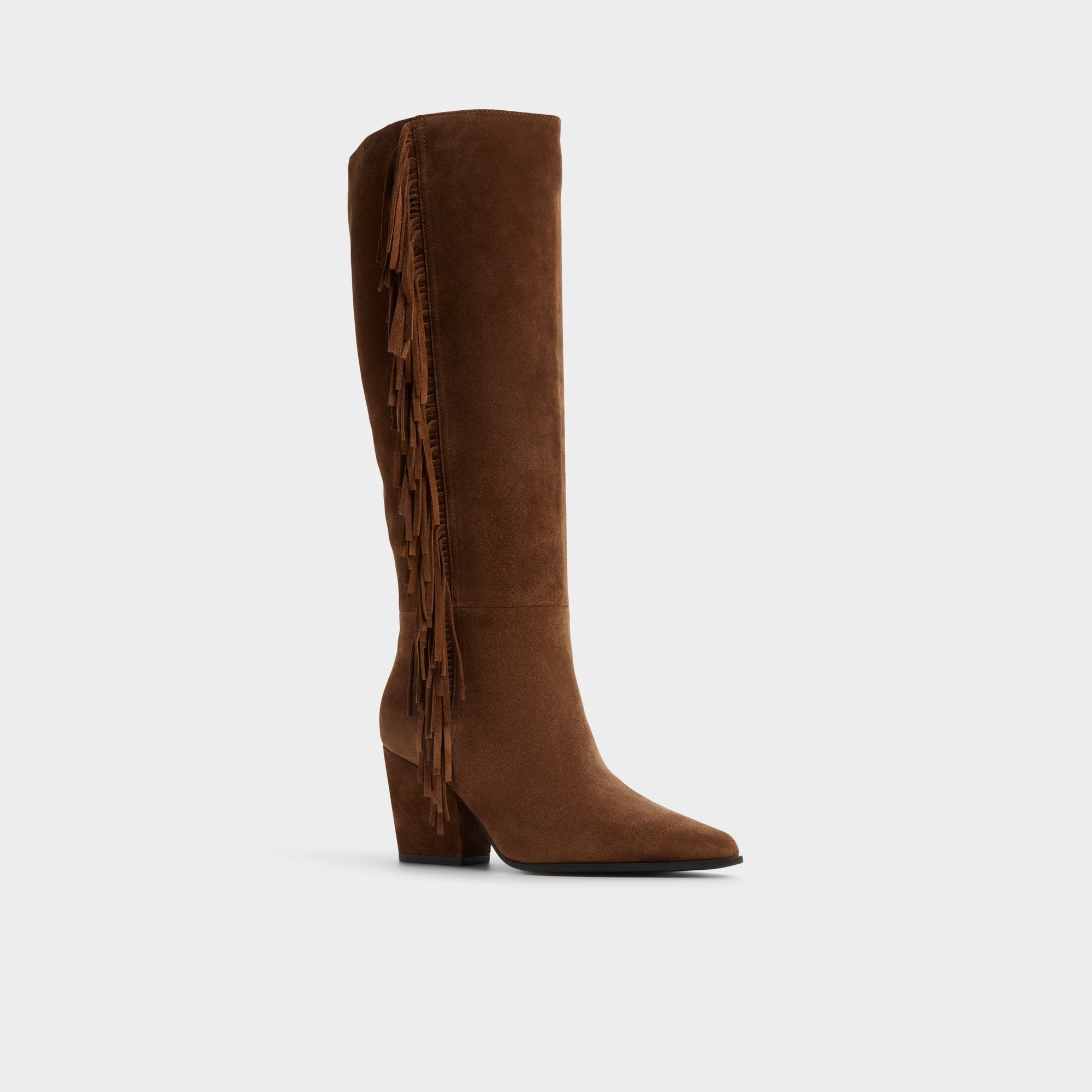 Kaelya in Dark Brown - Knee-high boot, Block heel