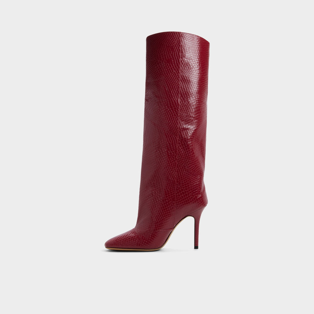 Aleena in Dark Red - Knee-high boot, Stiletto heel