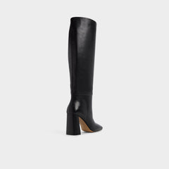 Helana in Black - Knee-high boot, Block heel