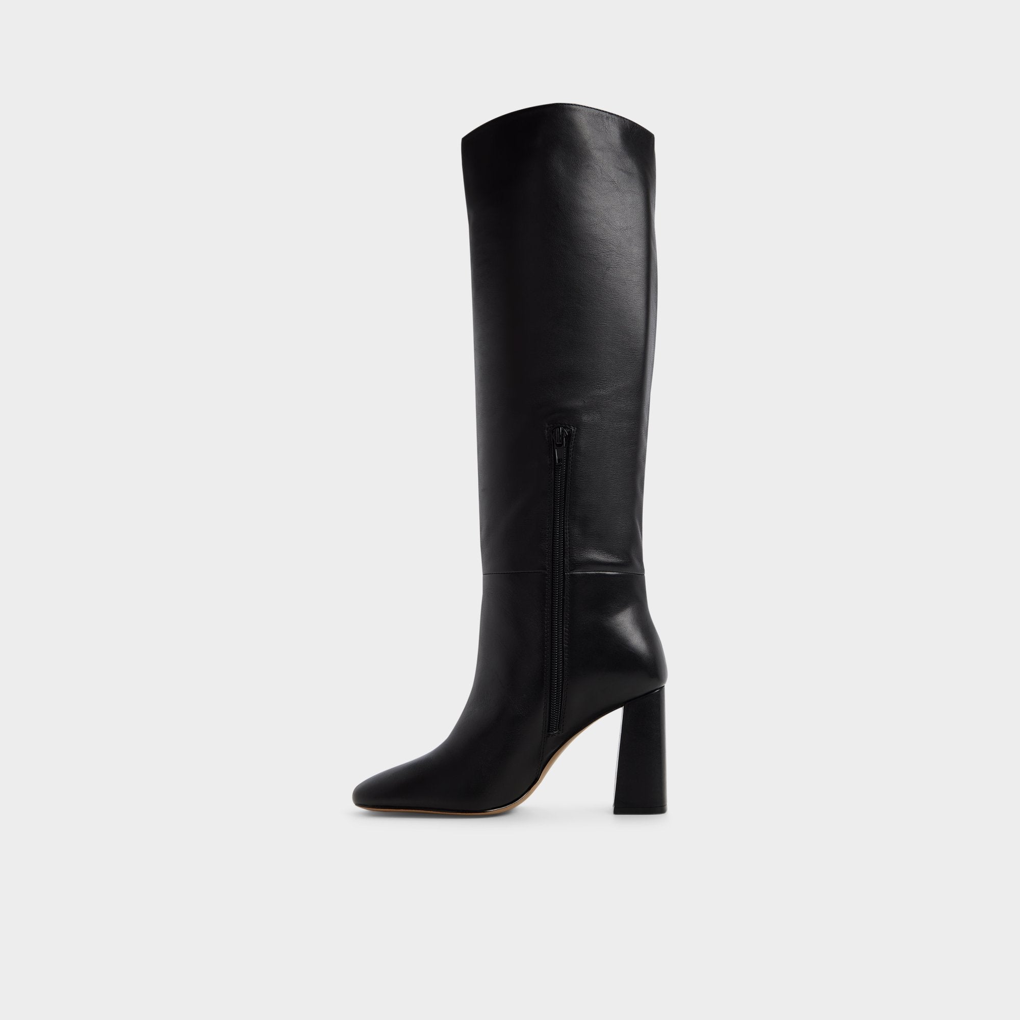 Helana in Black - Knee-high boot, Block heel