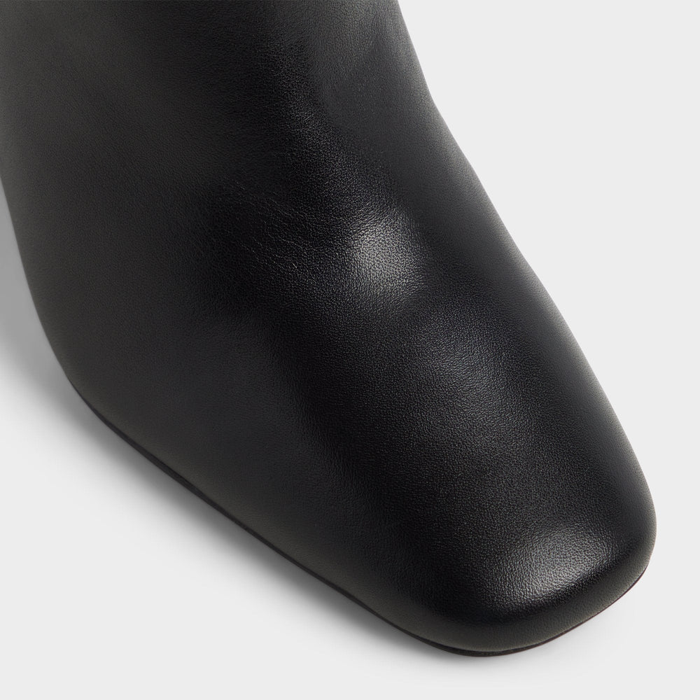 Helana in Black - Knee-high boot, Block heel