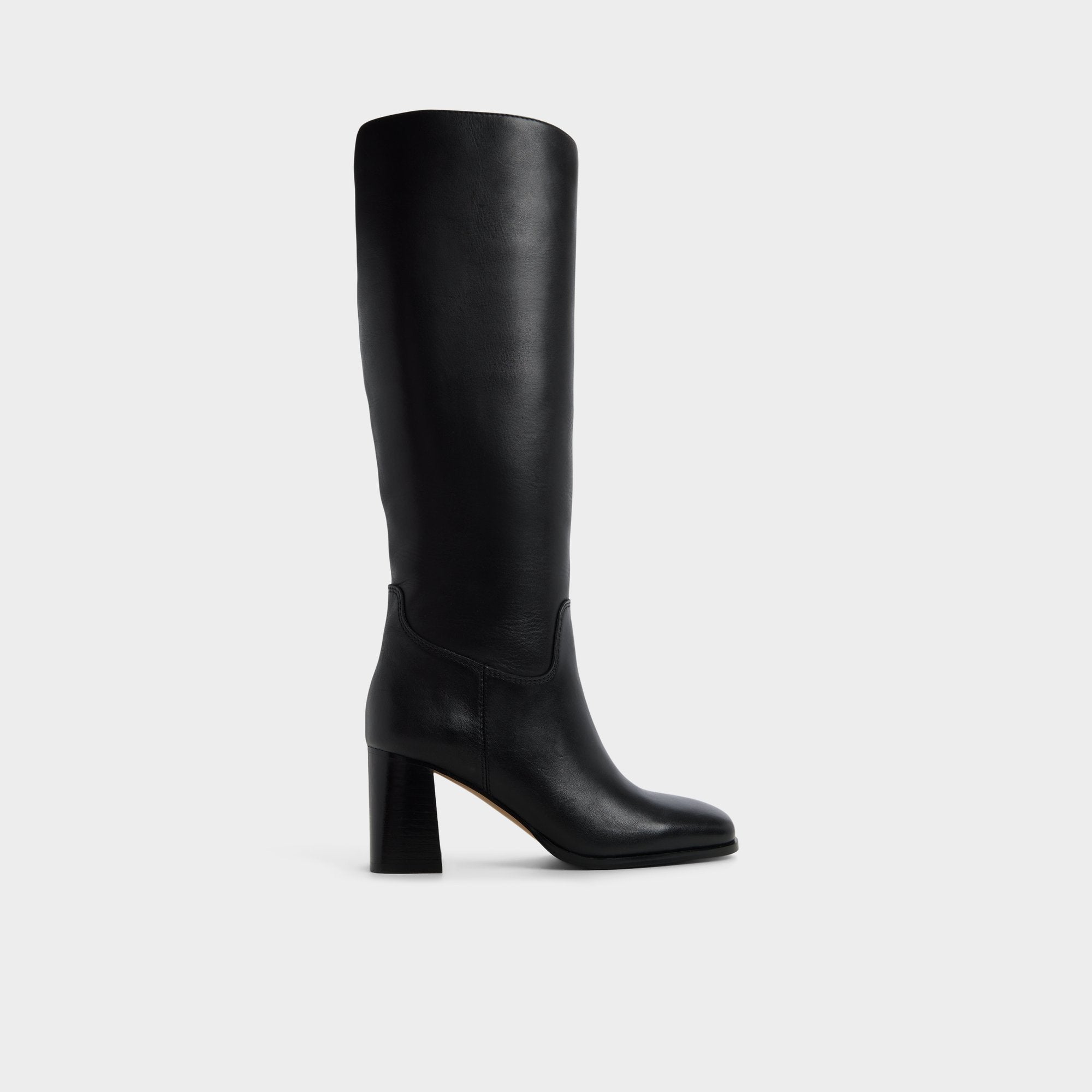 Elyze in Black - Knee-high boot, Block heel