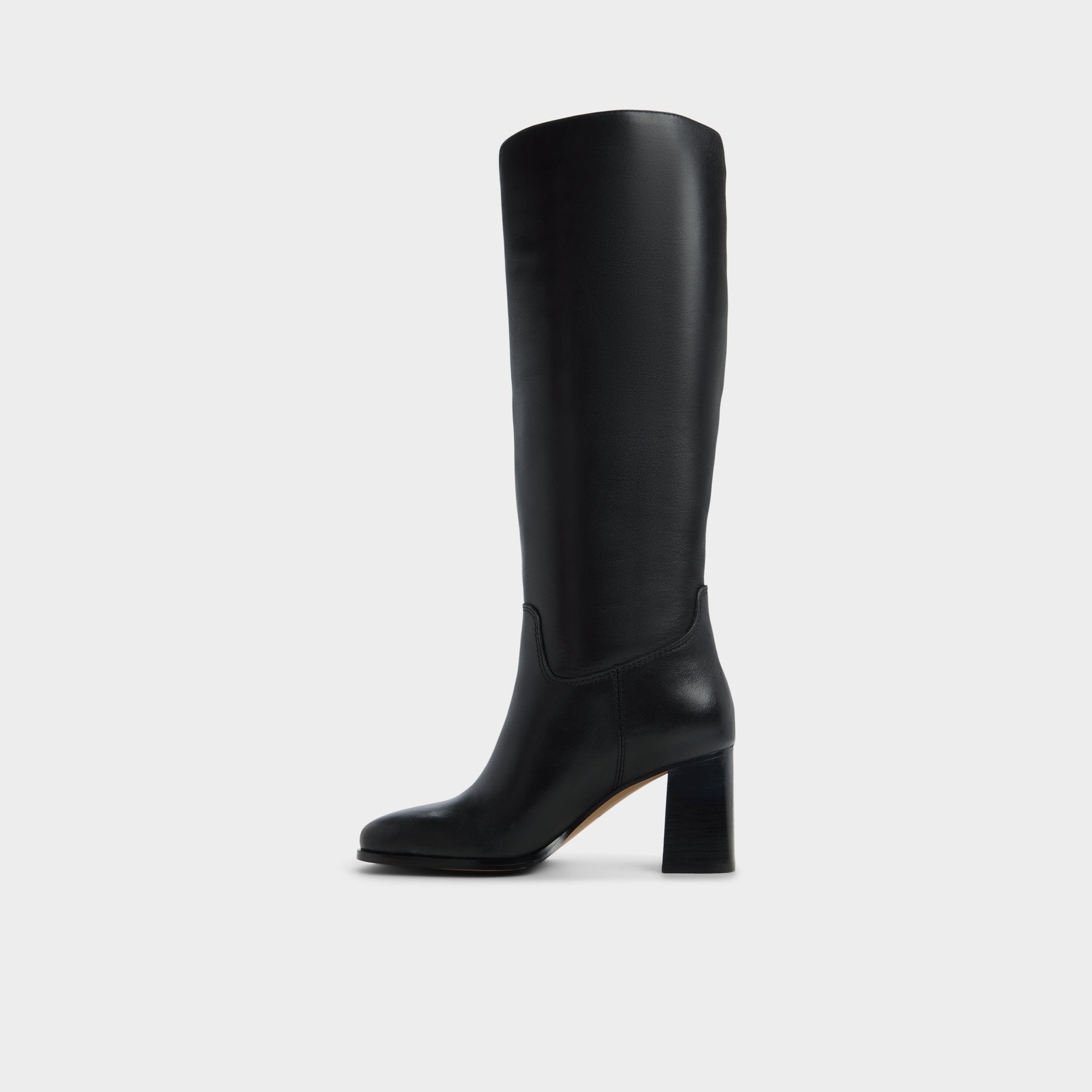 Elyze in Black - Knee-high boot, Block heel