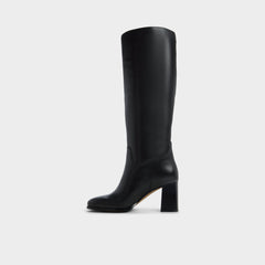 Elyze in Black - Knee-high boot, Block heel