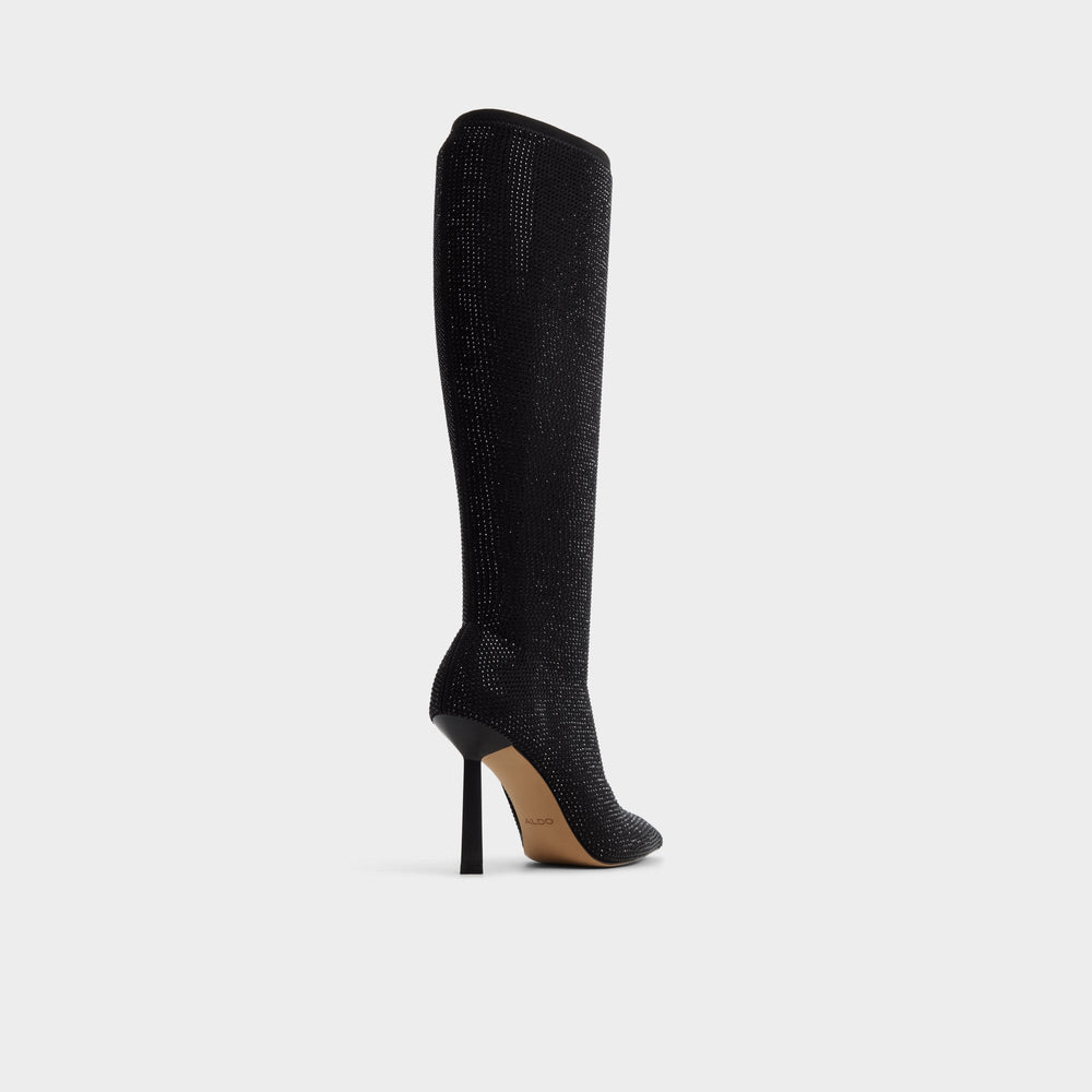 Innez in Other Black - Knee-high boot, Stiletto heel