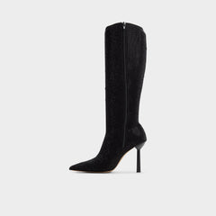 Innez in Other Black - Knee-high boot, Stiletto heel