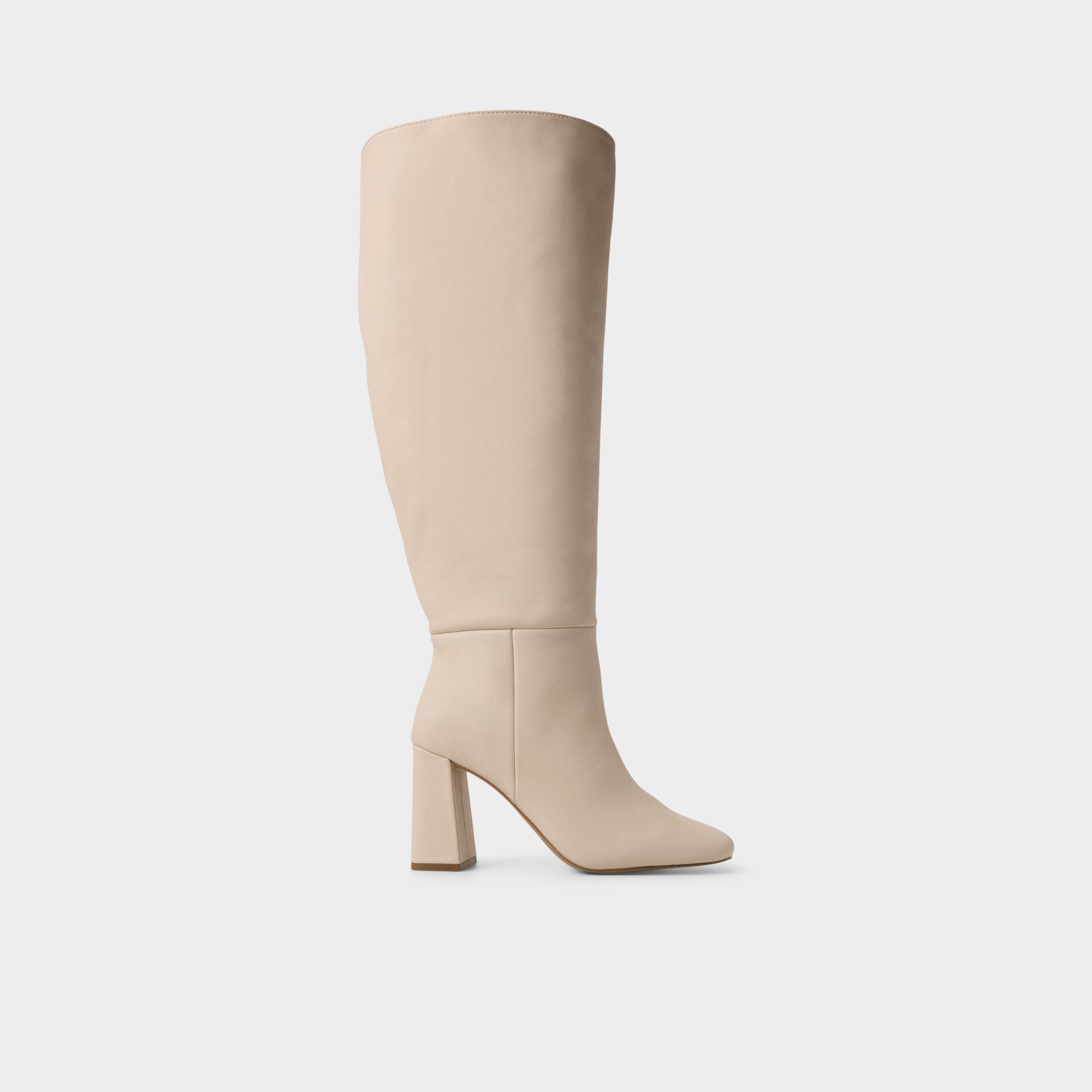 Helana in Wc Cream - Knee-high boot, Block heel