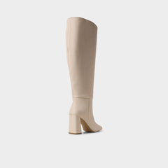 Helana in Wc Cream - Knee-high boot, Block heel