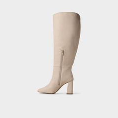 Helana in Wc Cream - Knee-high boot, Block heel