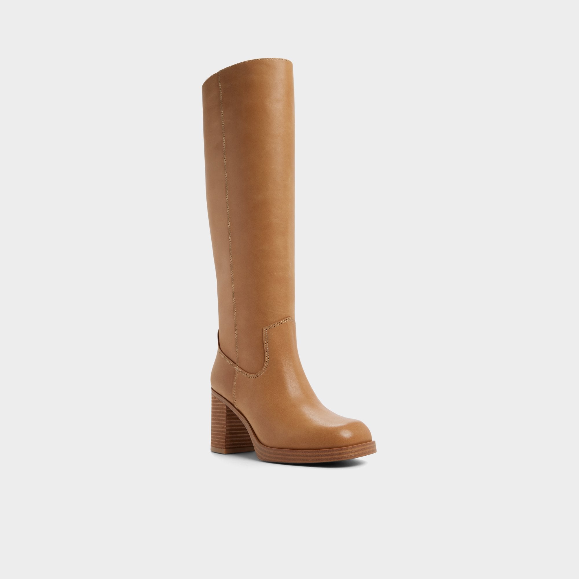 Juny in Light Brown - Knee-high boot, Platform