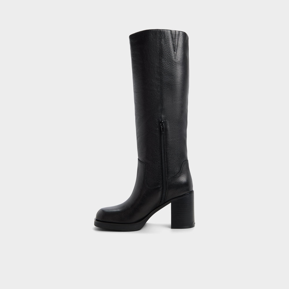 Juny in Black - Knee-high boot, Platform