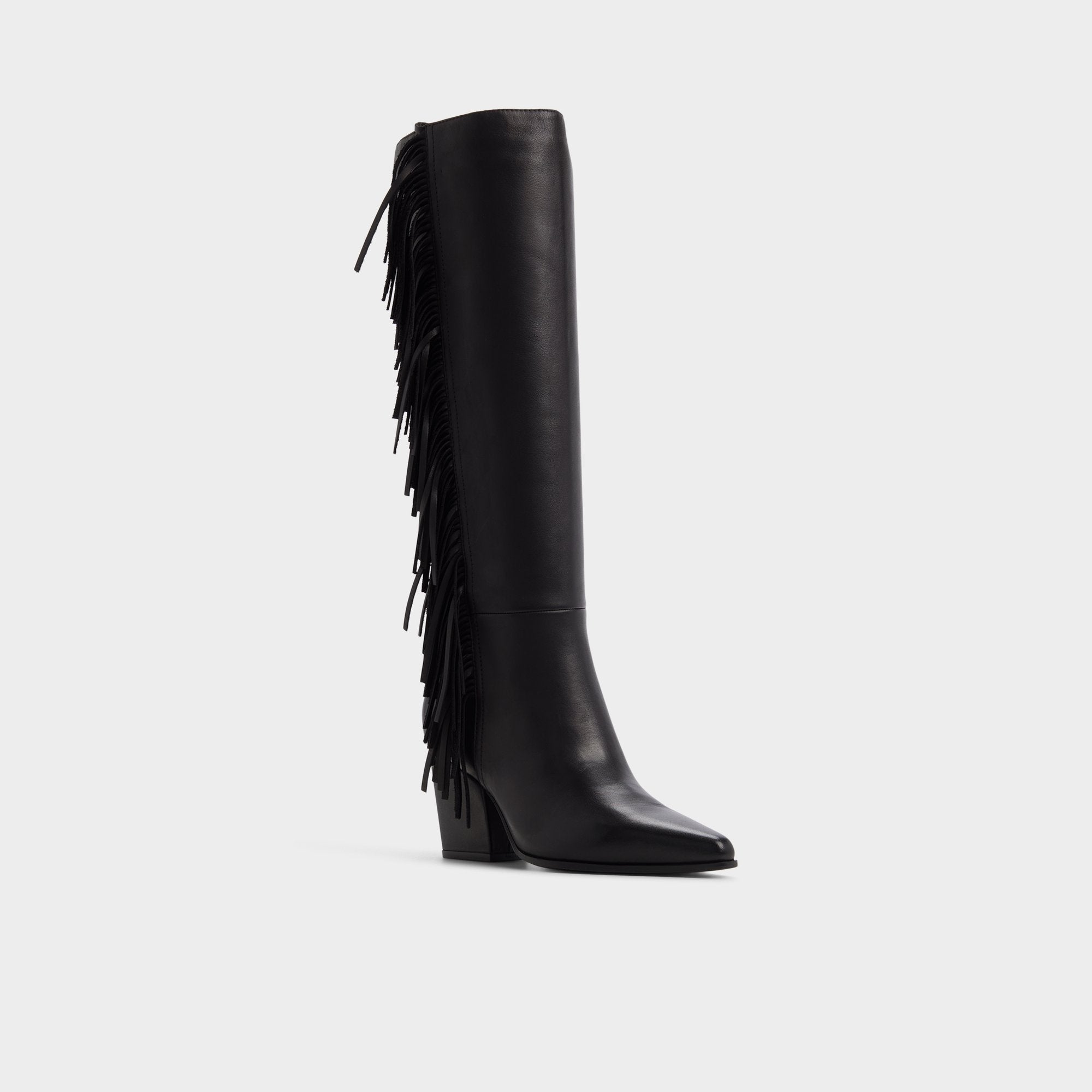 Kaelya in Black - Knee-high boot, Block heel