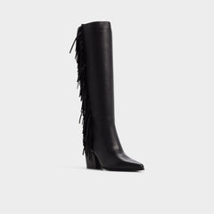 Kaelya in Black - Knee-high boot, Block heel