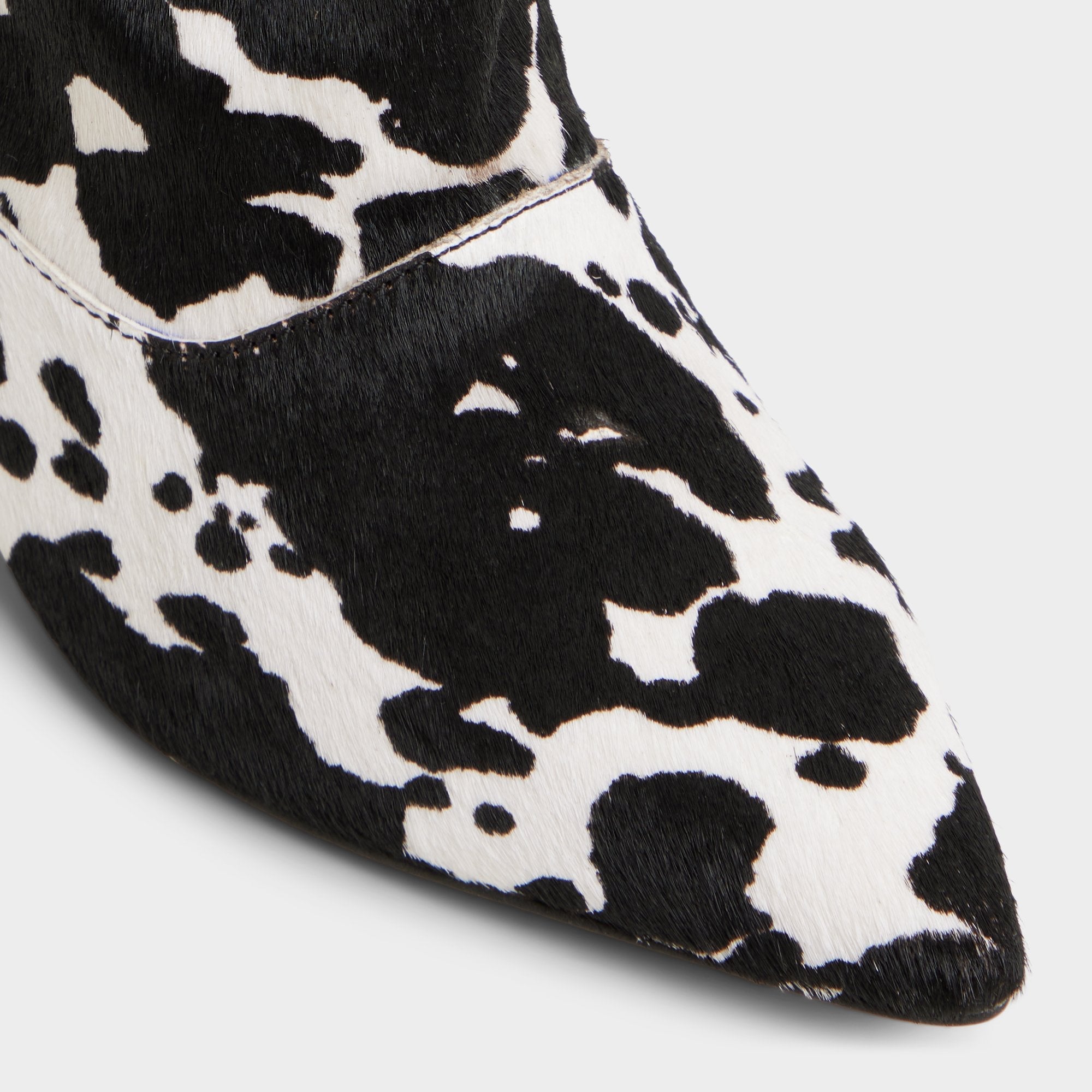 Everose in White Black - Knee-high boot, Kitten heel