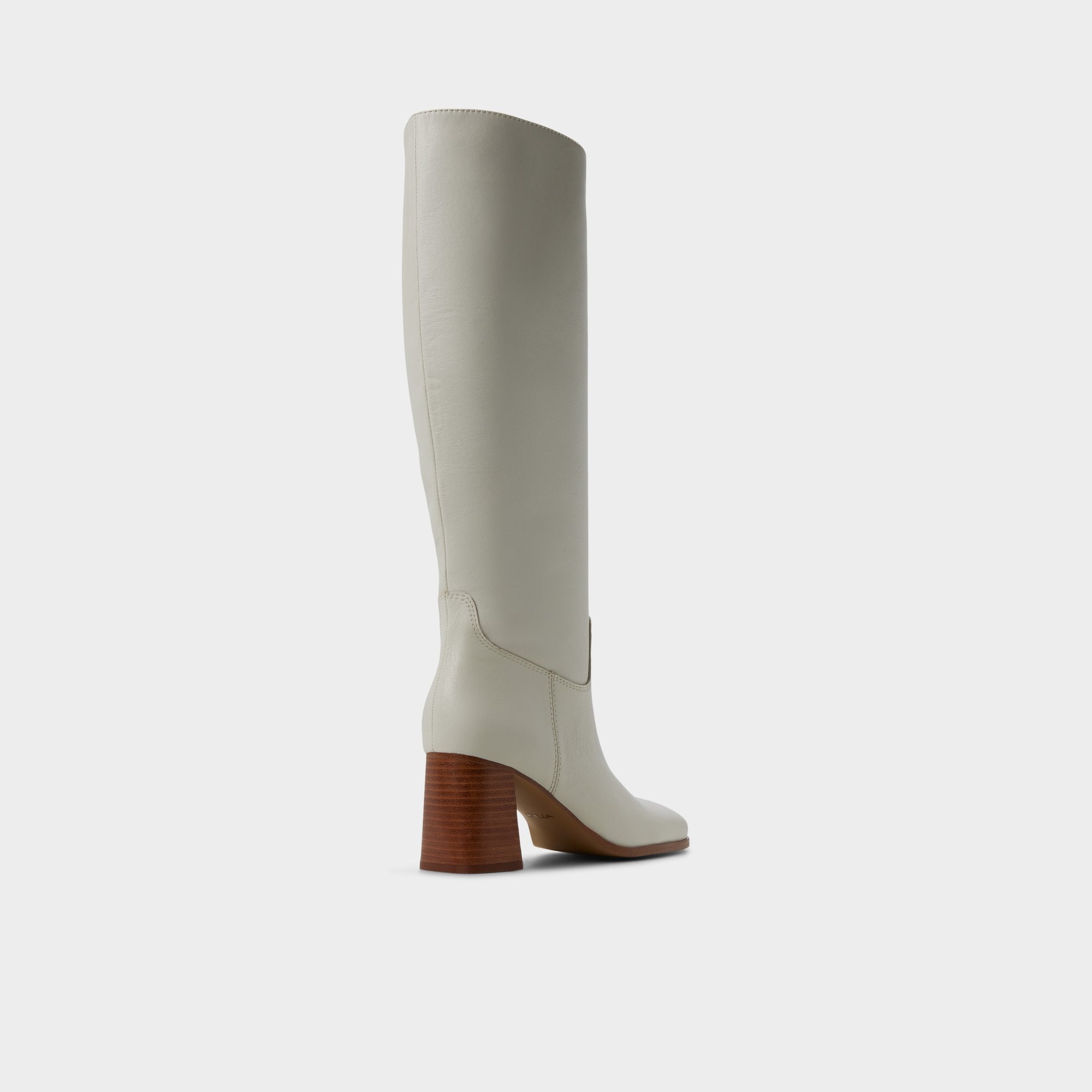 Elyze in White Bone - Knee-high boot, Block heel