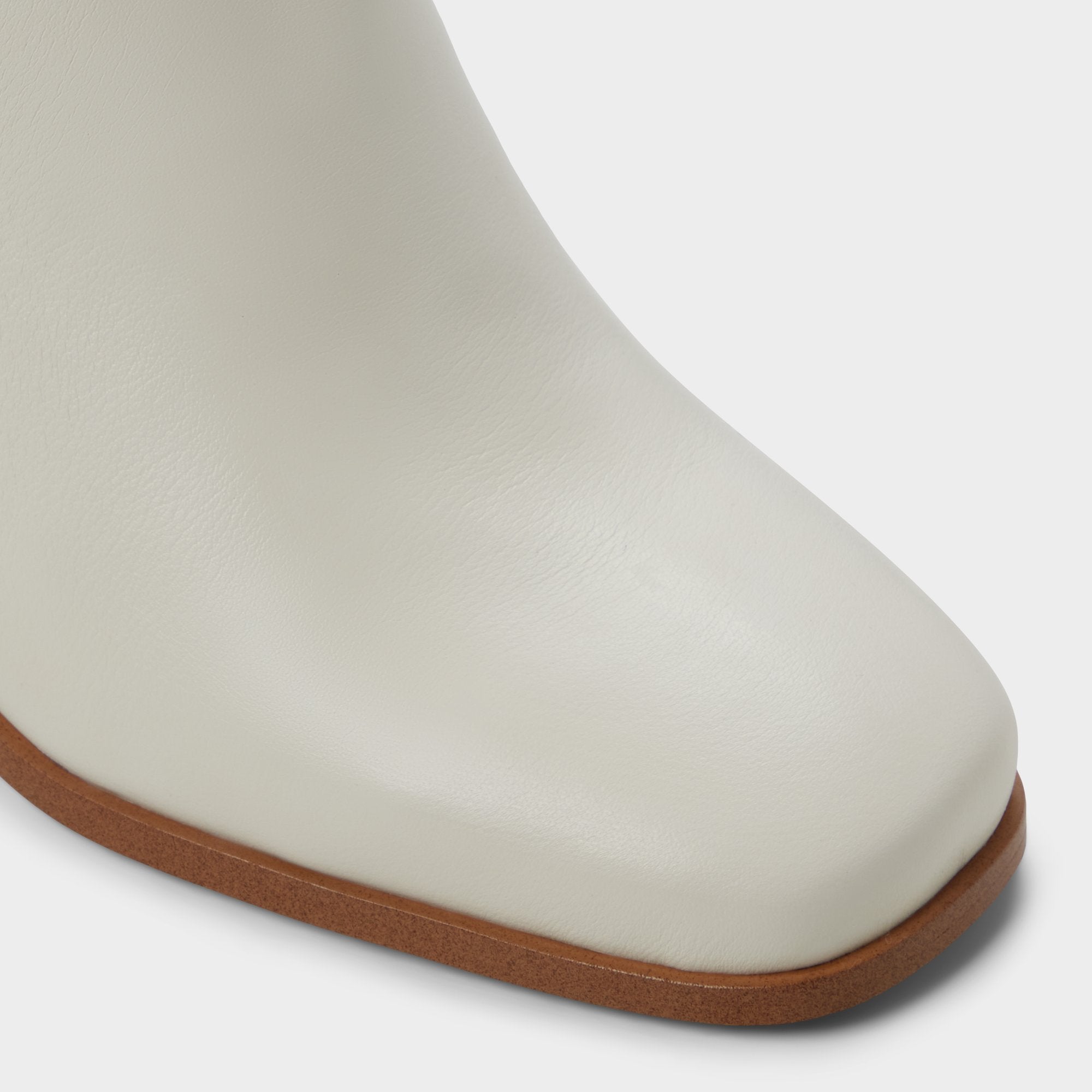 Elyze in White Bone - Knee-high boot, Block heel