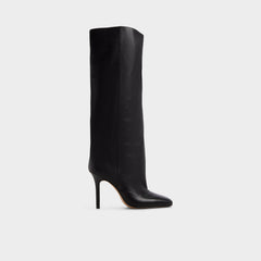 Aleena in Black - Knee-high boot, Stiletto heel