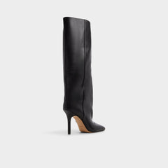 Aleena in Black - Knee-high boot, Stiletto heel