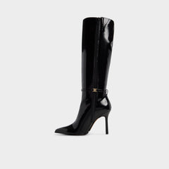 Maellie in Black - Knee-high boot, Stiletto heel
