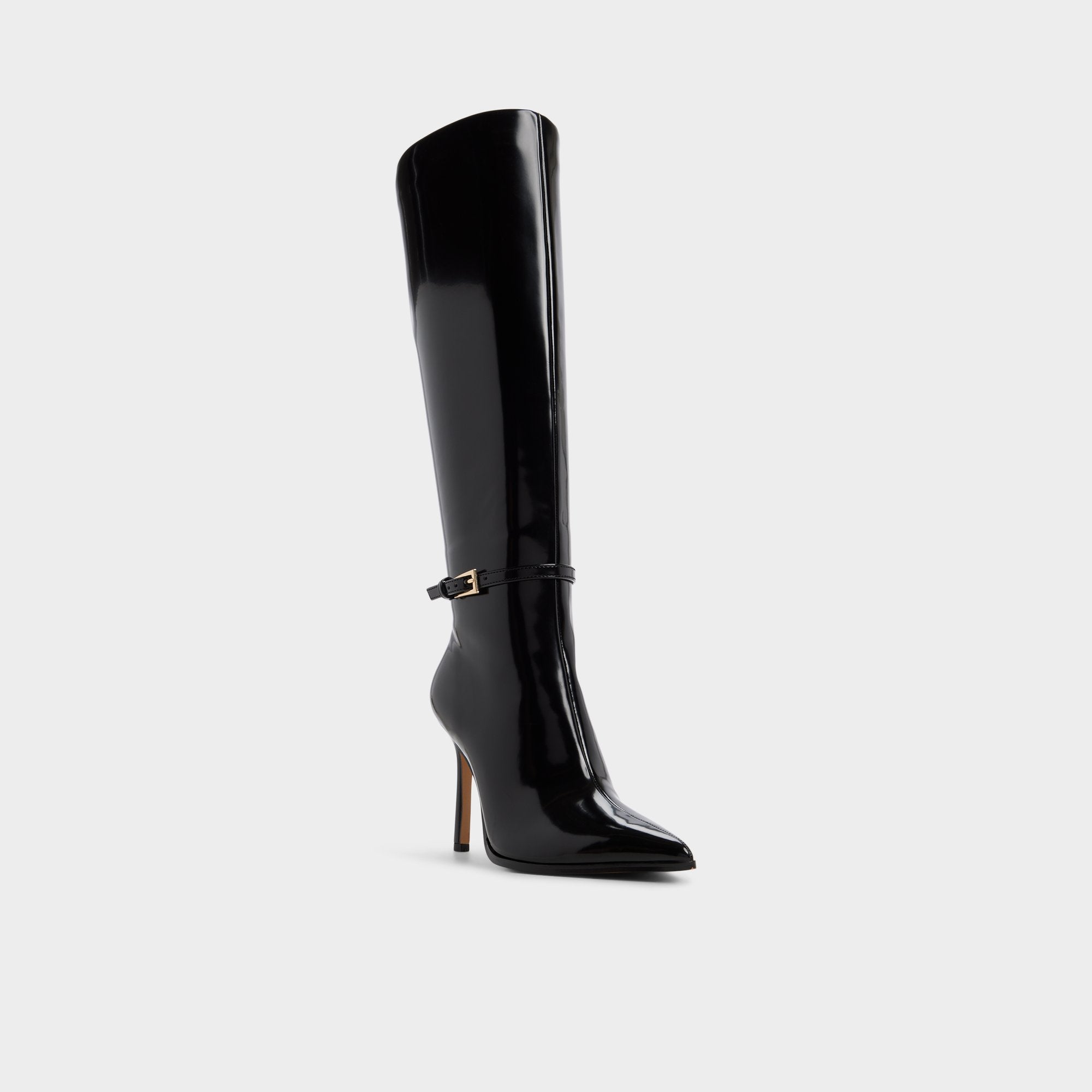 Maellie in Black - Knee-high boot, Stiletto heel