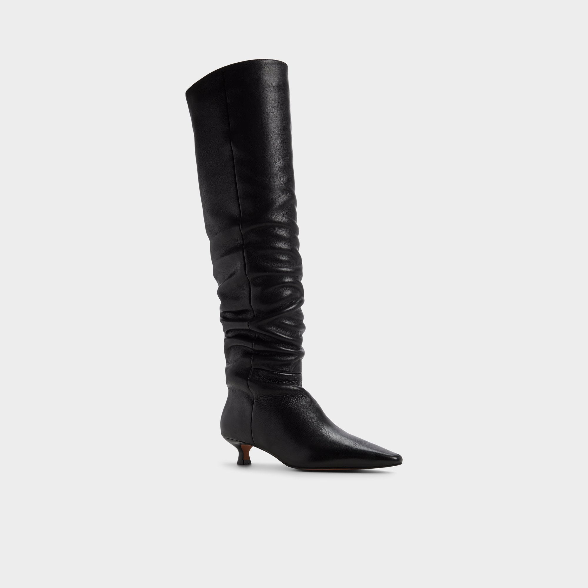 Muttsee Black Women's Tall Boots - Over-the-knee boot, Kitten heel