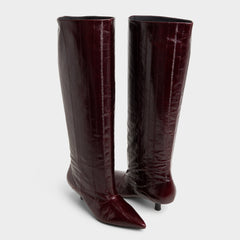 Everose in Bordo - Knee-high boot, Kitten heel