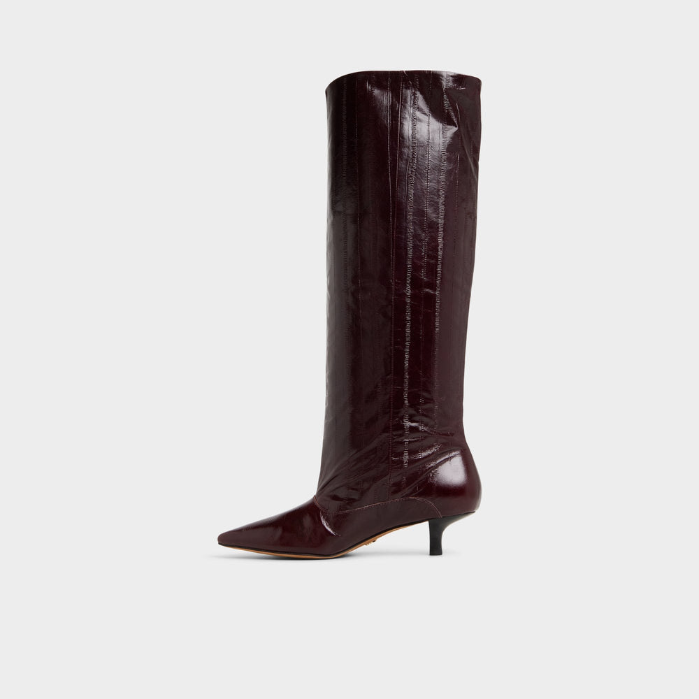 Everose in Bordo - Knee-high boot, Kitten heel