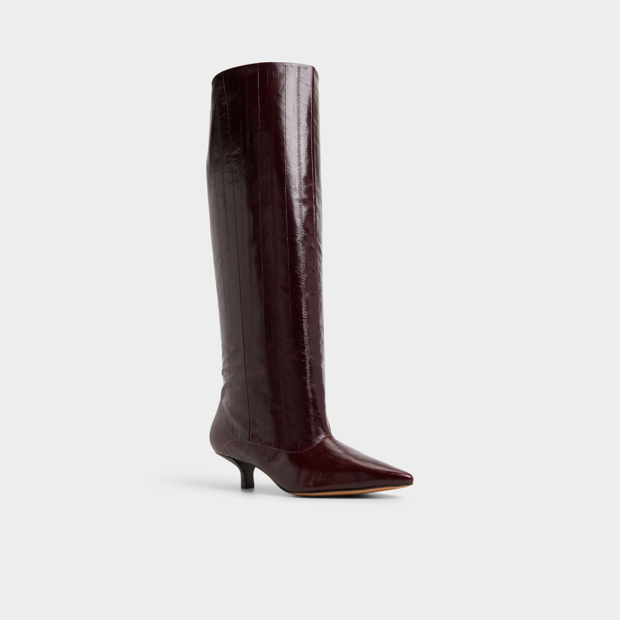 Everose in Bordo - Knee-high boot, Kitten heel