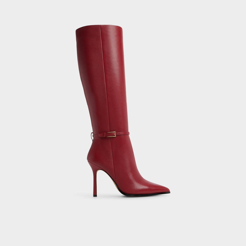 Maellie in Dark Red - Knee-high boot, Stiletto heel
