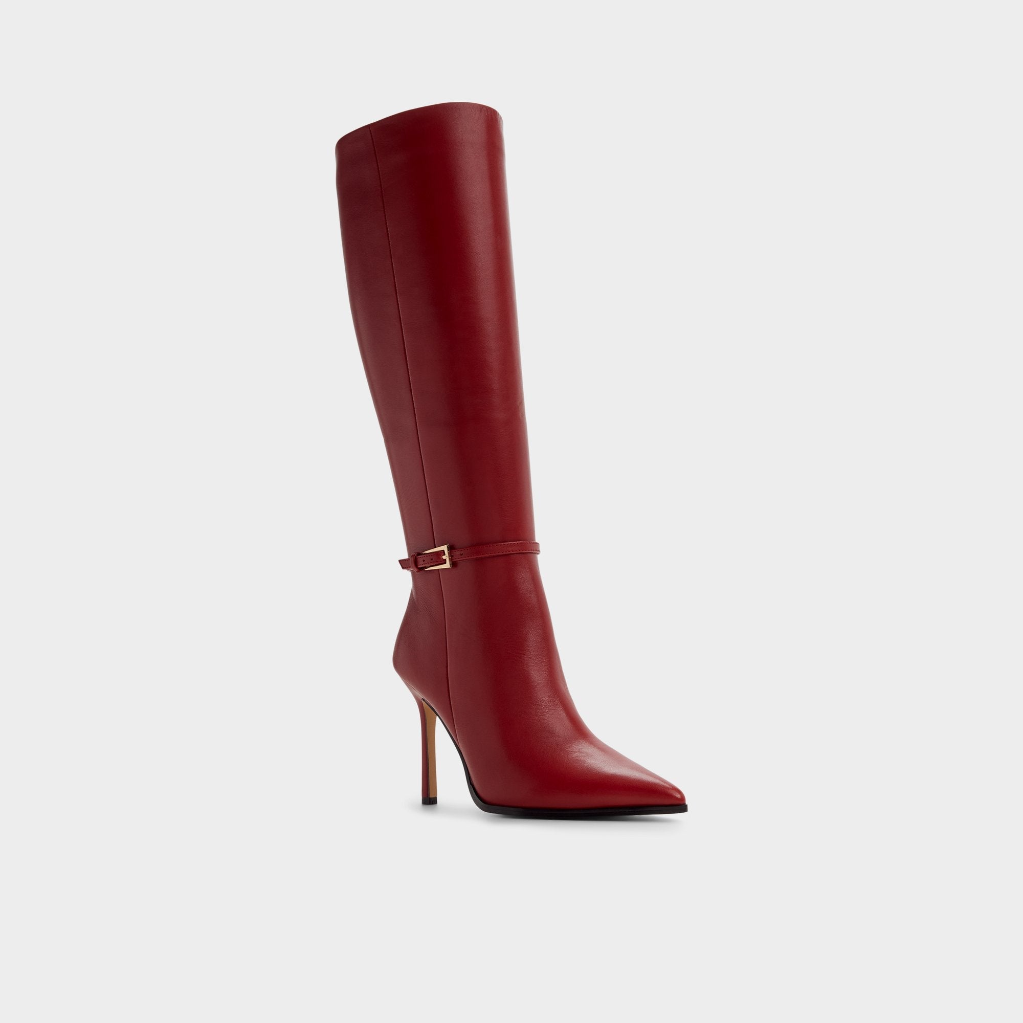 Maellie in Dark Red - Knee-high boot, Stiletto heel
