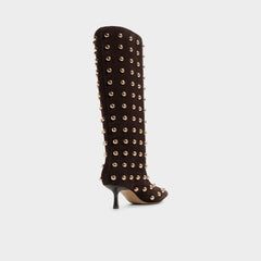 Selora in Medium Brown - Knee-high boot, Stiletto heel