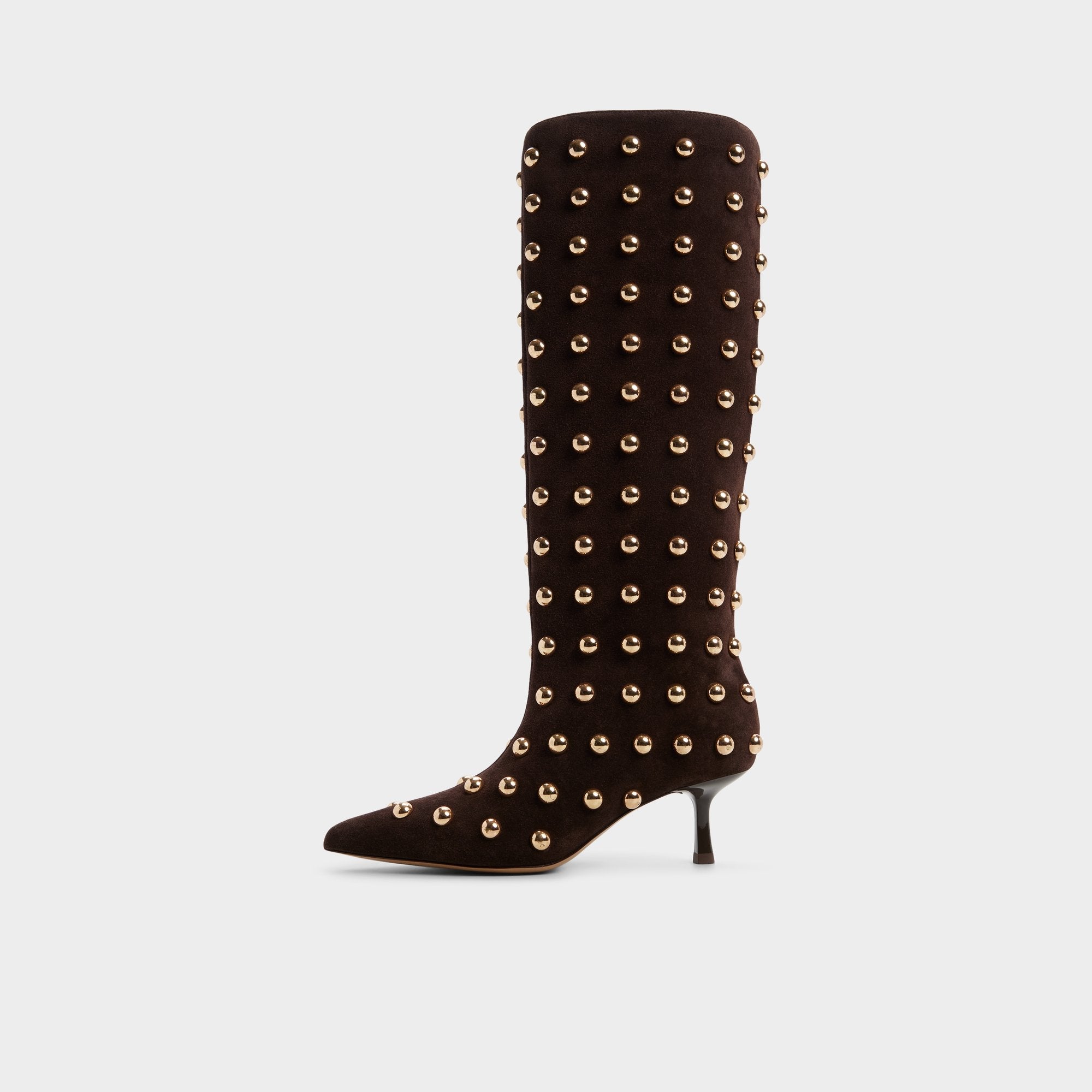 Selora in Medium Brown - Knee-high boot, Stiletto heel