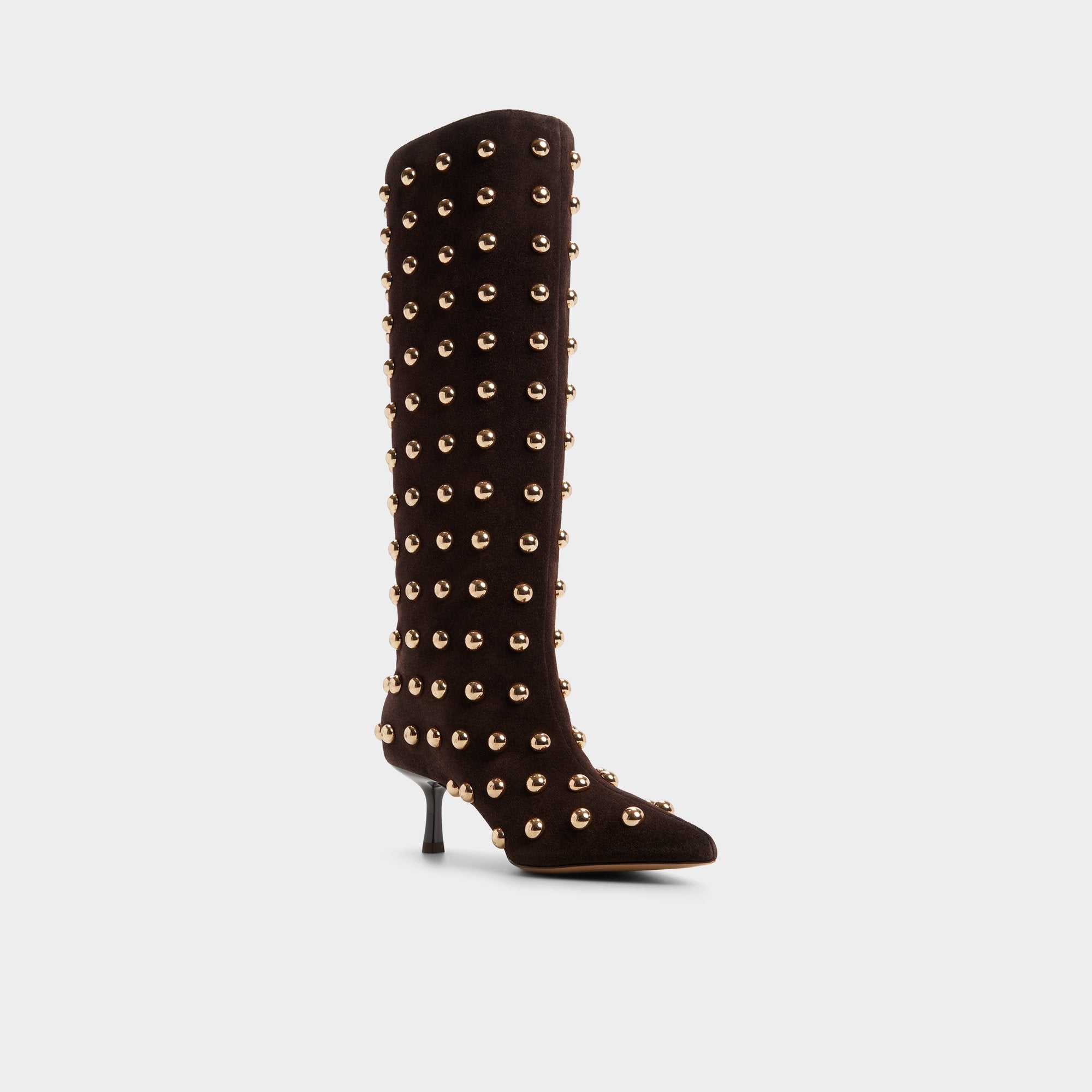 Selora in Medium Brown - Knee-high boot, Stiletto heel