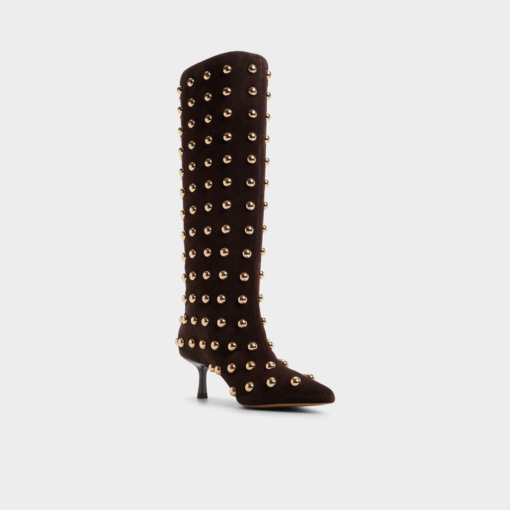 Selora in Medium Brown - Knee-high boot, Stiletto heel