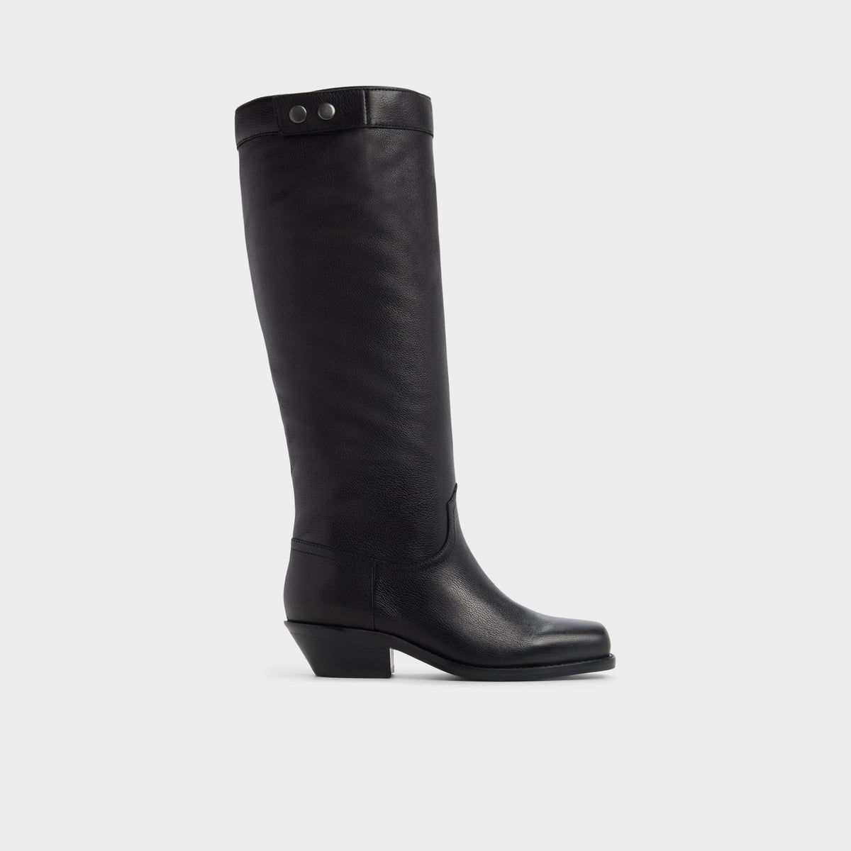 Emberlyn in Black - Knee-high western boot, Cup sole