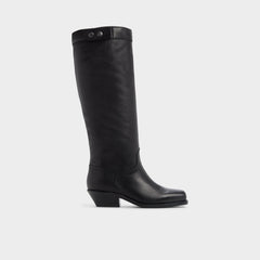 Emberlyn in Black - Knee-high western boot, Cup sole