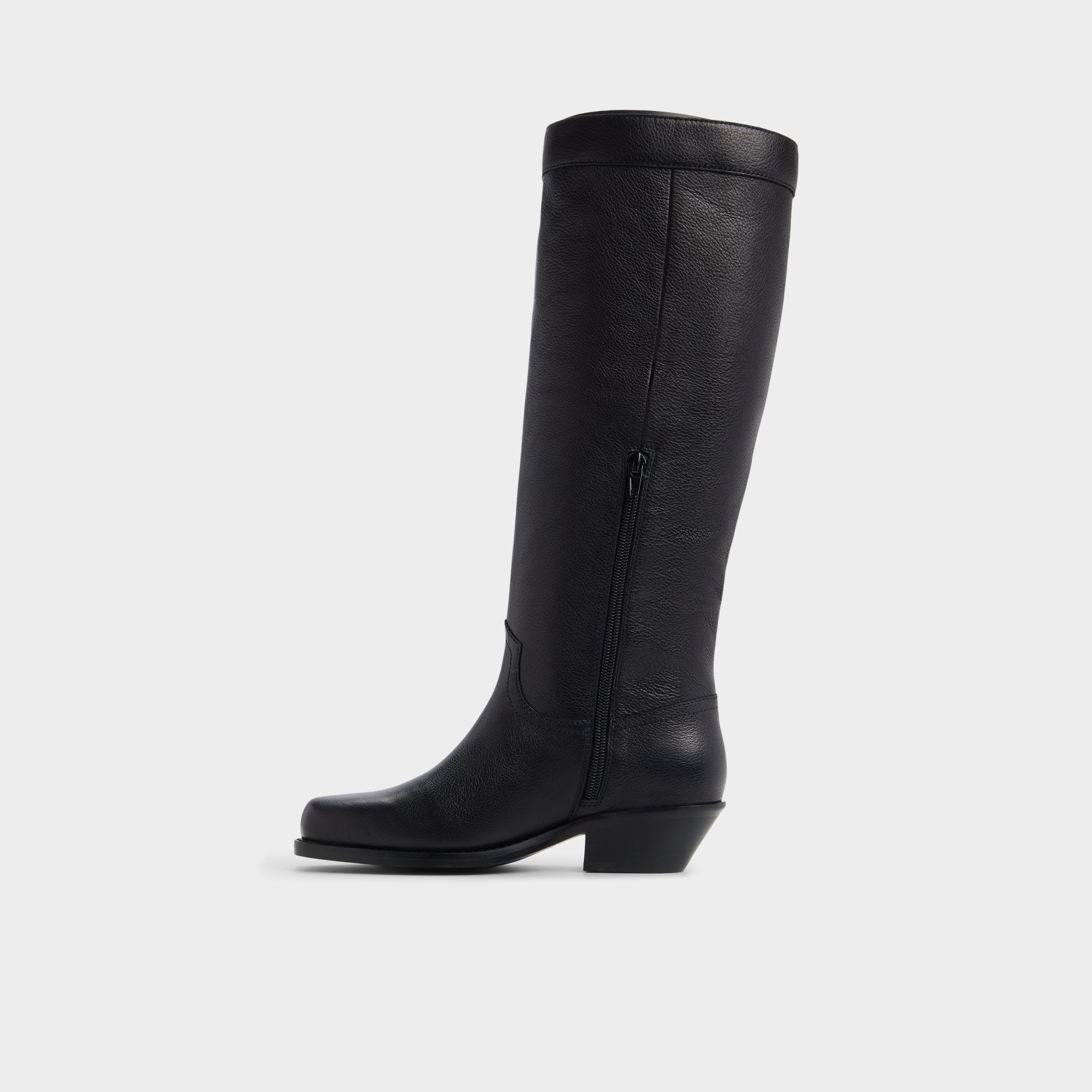 Emberlyn in Black - Knee-high western boot, Cup sole