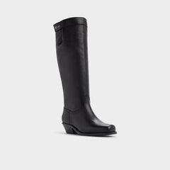 Emberlyn in Black - Knee-high western boot, Cup sole