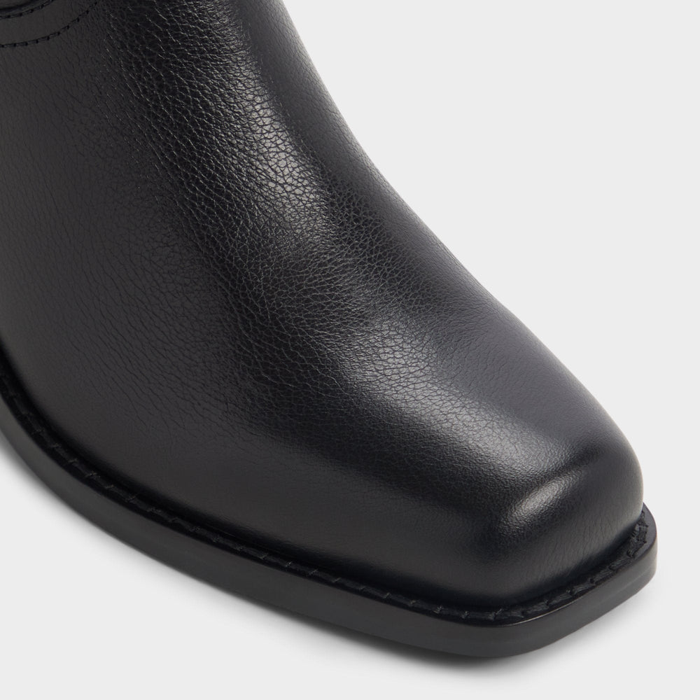 Emberlyn in Black - Knee-high western boot, Cup sole