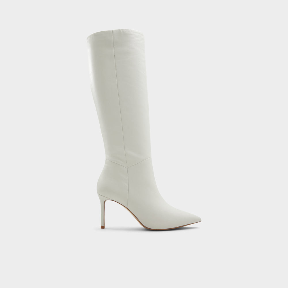 Laroche-wc White/Bone Women's Tall Boots - Knee-high boot, Stiletto heel