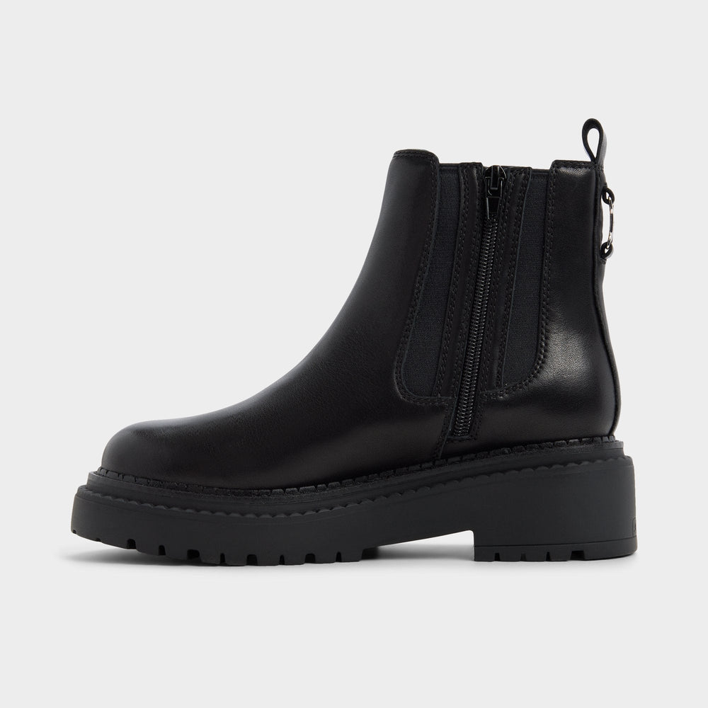 Bestina in Black - Chelsea boot, Lug sole