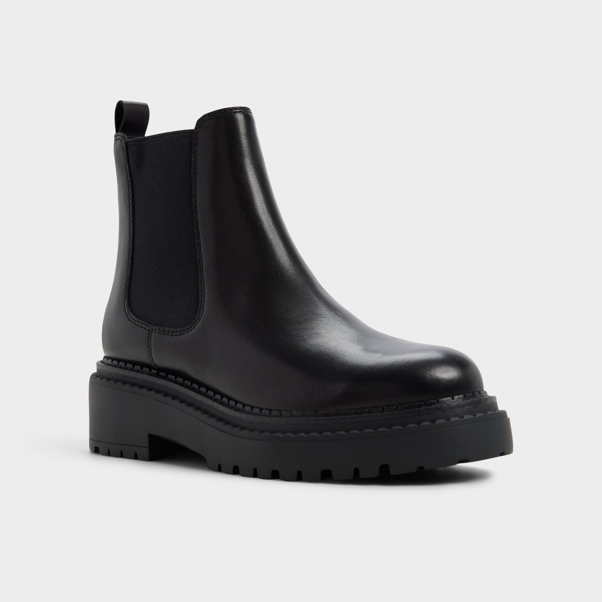 Bestina in Black - Chelsea boot, Lug sole